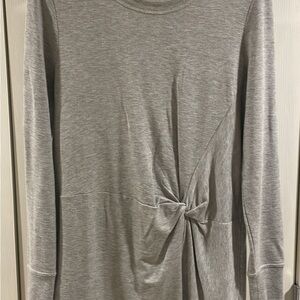 Athleta Gray Tie Front Hoodie Sweatshirt